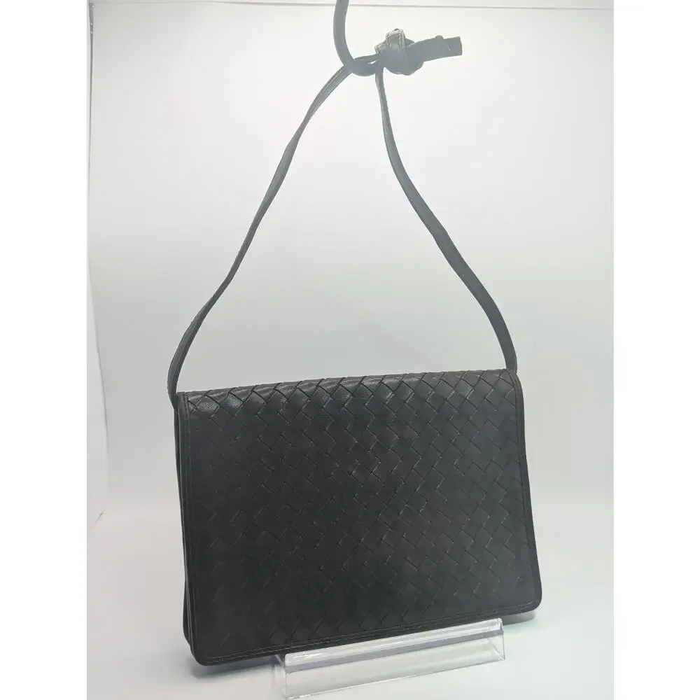 Authentic Bottega Veneta intrecciato 2-Way Bag – Dark Brown
